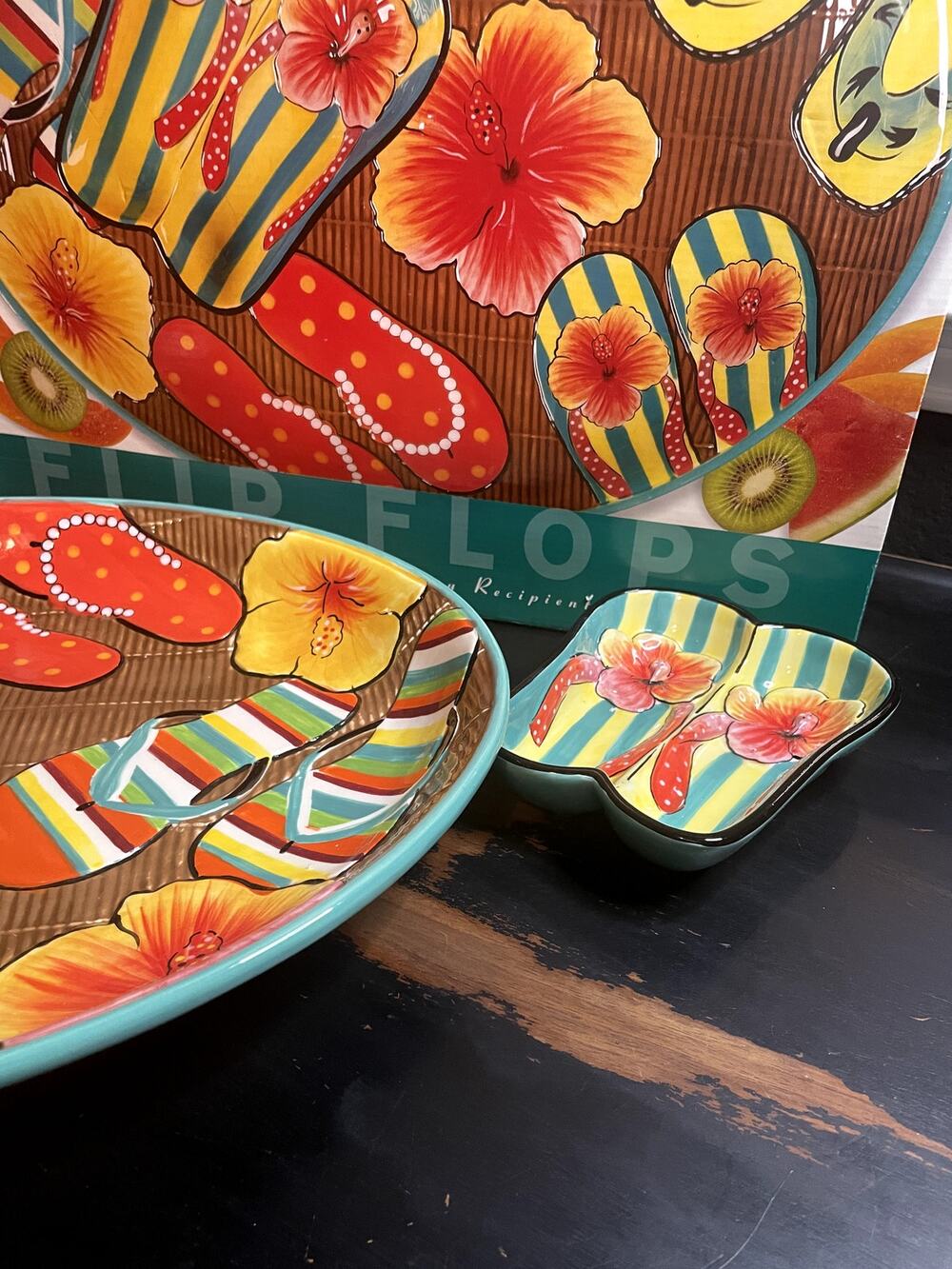 NIB - Clay Art - Flip Flop Fun - 2pc Chip and Dip Set NWB